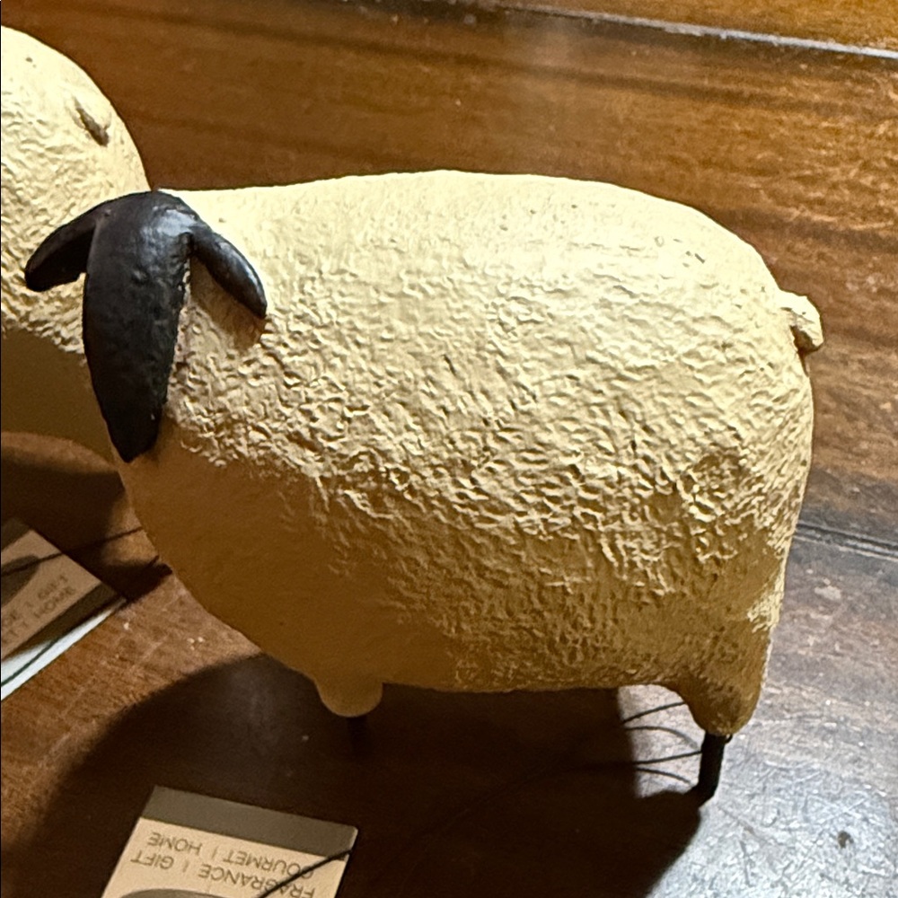 RESIN SHEEP .Set of Two Tan Sheep Figurines - Picture 2 of 5
